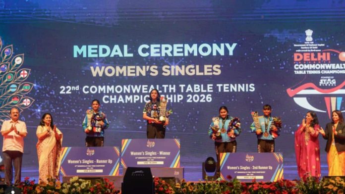 WATCH: Rekha Gupta, Ashish Sood attend Commonwealth Table Tennis Championships closing ceremony as India dominates medal tally