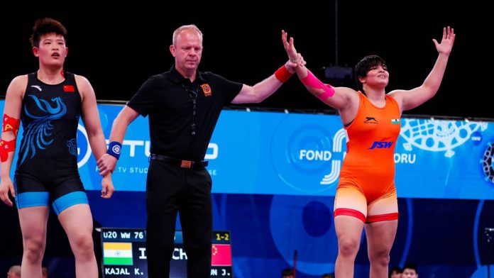 Kajal Dhochak wins second straight U20 World Wrestling title; Tanu Sharma, Savita take silver