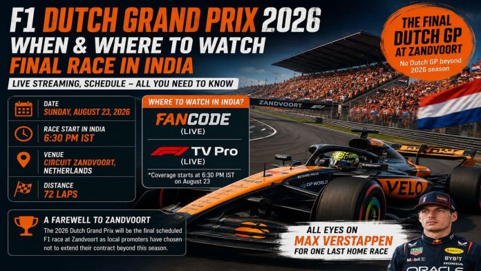 F1 Dutch Grand Prix 2026: When and where to watch final race in India, live streaming, schedule
